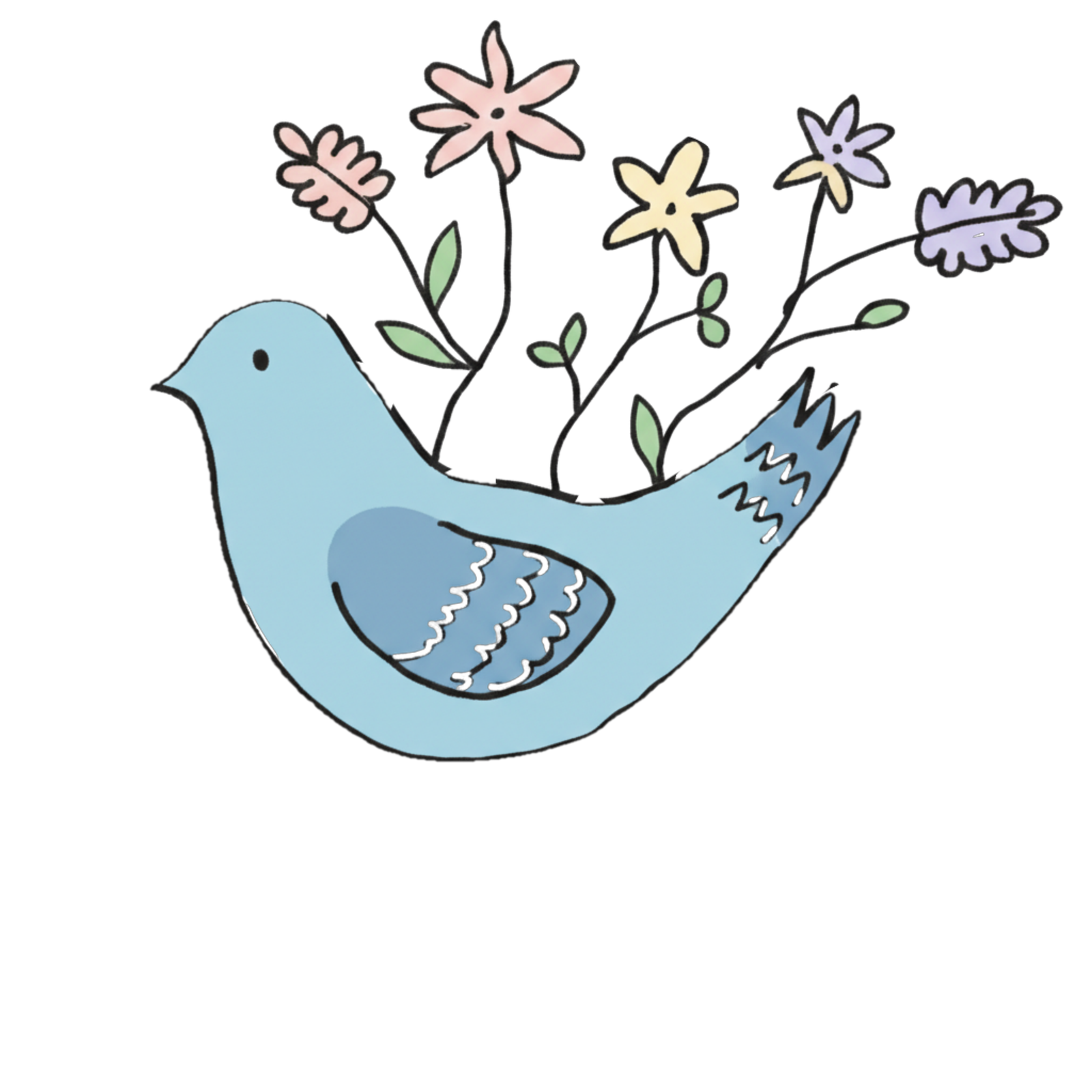peace bird with flowers